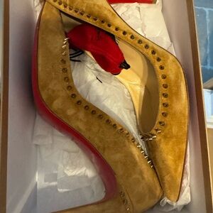 Christian Louboutin Tan Studded Heels